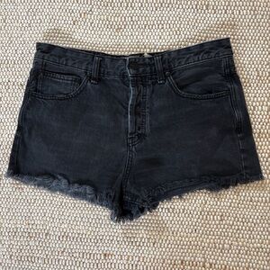 Free People Black Distressed Denim Shorts Size 29
